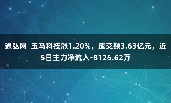 通弘网  玉马科技涨1.20%，成交额3.63亿元，近5日主力净流入-8126.62万