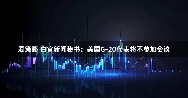 爱策略 白宫新闻秘书：美国G-20代表将不参加会谈